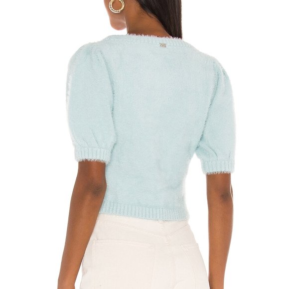 For Love And Lemons Light Blue Scoop Neck Sweater - Picture 2 of 12